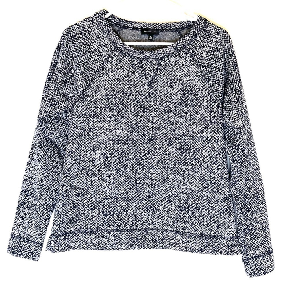 2/$30 The Limited - Blue and White Pullover Sweatshirt Size Small
